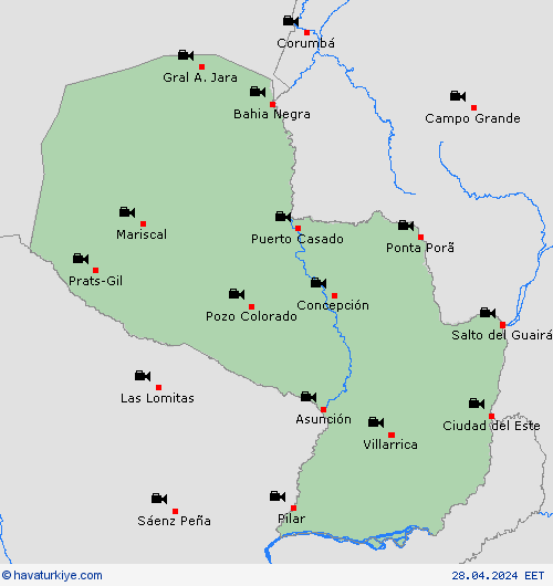 görüntü Paraguay Güney Amerika Tahmin Haritaları