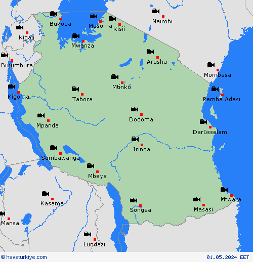 görüntü Tanzanya Afrika Tahmin Haritaları