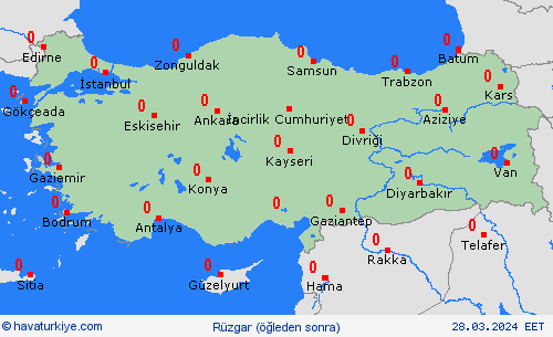 rüzgar  Türkiye Tahmin Haritaları