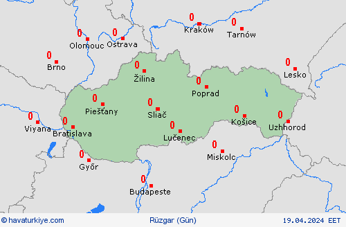 rüzgar Slovakya Avrupa Tahmin Haritaları