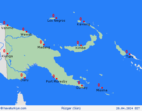 rüzgar Papua Yeni Gine Okyanusya Tahmin Haritaları