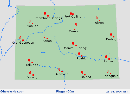rüzgar Colorado Kuzey Amerika Tahmin Haritaları