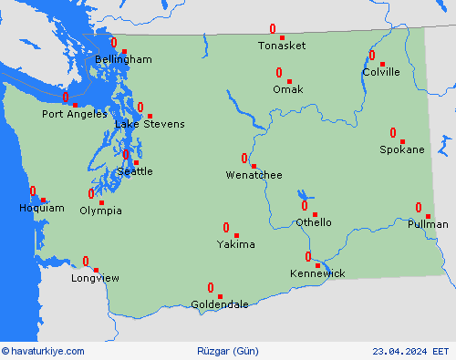 rüzgar Washington Kuzey Amerika Tahmin Haritaları