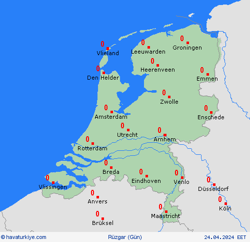 rüzgar Hollanda Avrupa Tahmin Haritaları