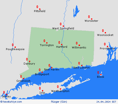 rüzgar Connecticut Kuzey Amerika Tahmin Haritaları