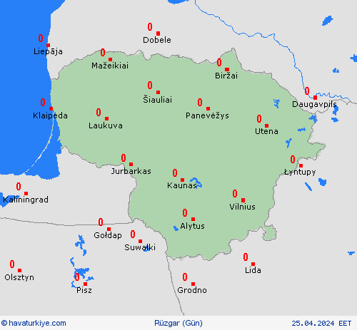 rüzgar Litvanya Avrupa Tahmin Haritaları
