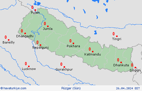 rüzgar Nepal Asya Tahmin Haritaları
