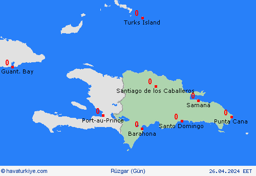 rüzgar Dominik Cumhuriyeti Orta Amerika Tahmin Haritaları