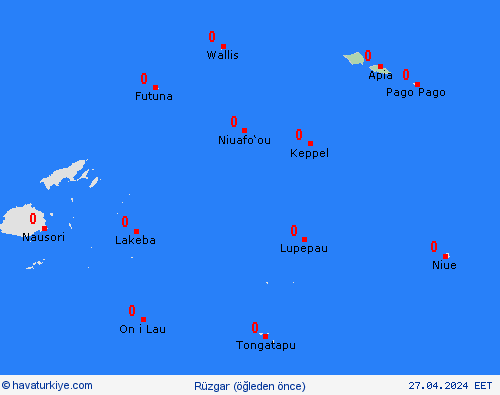 rüzgar Samoa Okyanusya Tahmin Haritaları