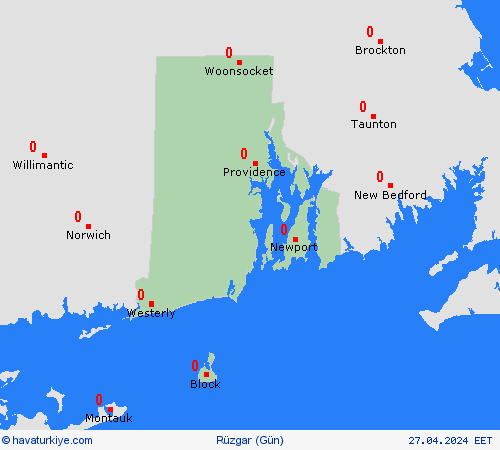 rüzgar Rhode Island Kuzey Amerika Tahmin Haritaları