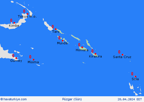 rüzgar Solomon Adaları Okyanusya Tahmin Haritaları