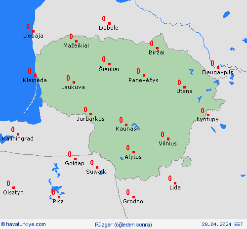 rüzgar Litvanya Avrupa Tahmin Haritaları