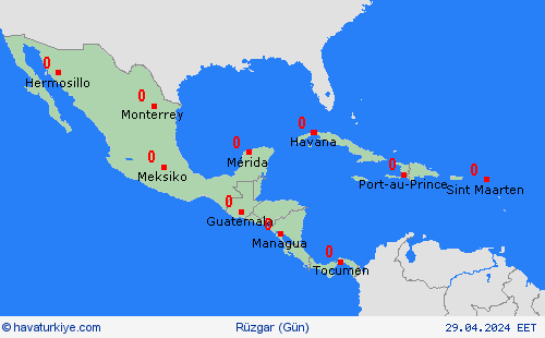 rüzgar  Orta Amerika Tahmin Haritaları