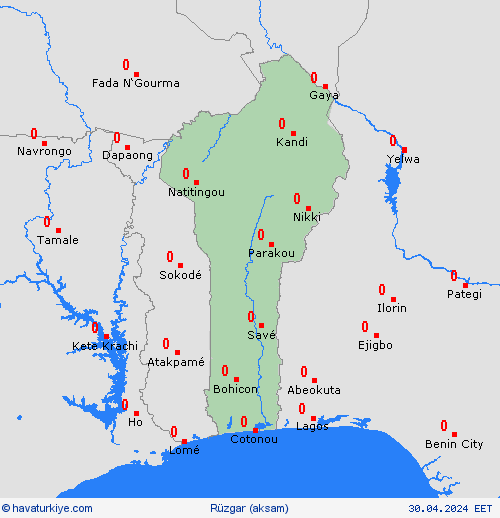 rüzgar Benin Afrika Tahmin Haritaları