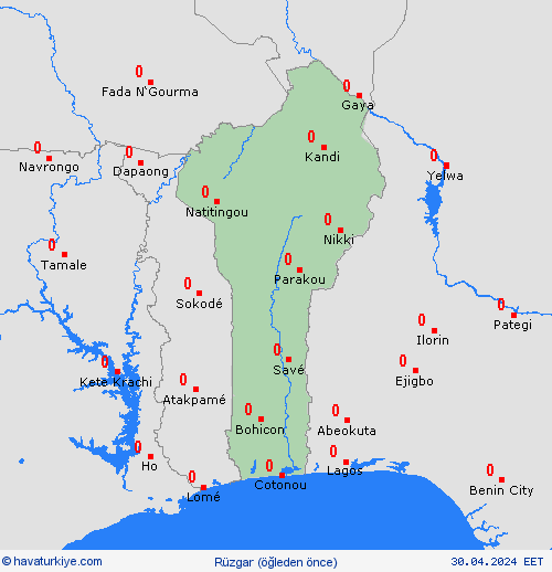 rüzgar Benin Afrika Tahmin Haritaları
