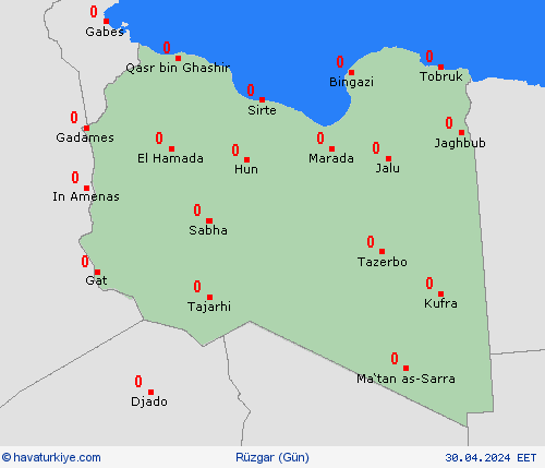 rüzgar Libya Afrika Tahmin Haritaları