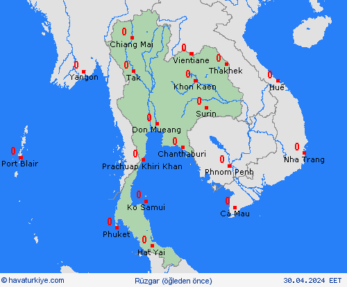 rüzgar Tayland Asya Tahmin Haritaları