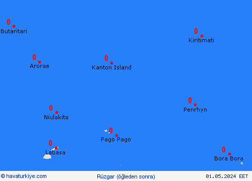 rüzgar Kiribati Okyanusya Tahmin Haritaları