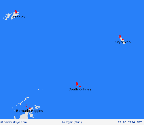 rüzgar Güney Orkney Adaları Güney Amerika Tahmin Haritaları