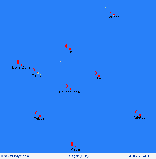 rüzgar Fransız Polinezyası Okyanusya Tahmin Haritaları