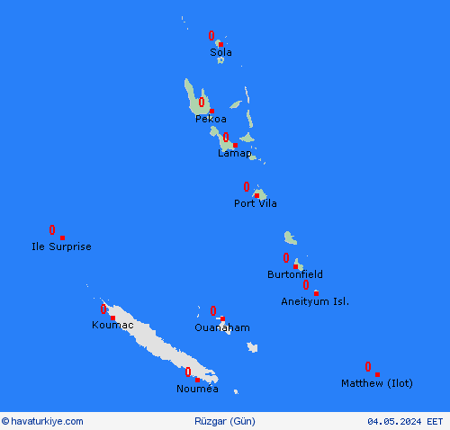 rüzgar Vanuatu Okyanusya Tahmin Haritaları