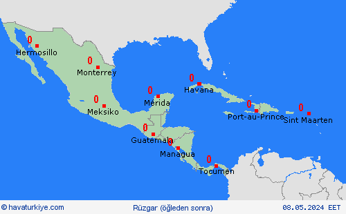 rüzgar  Orta Amerika Tahmin Haritaları