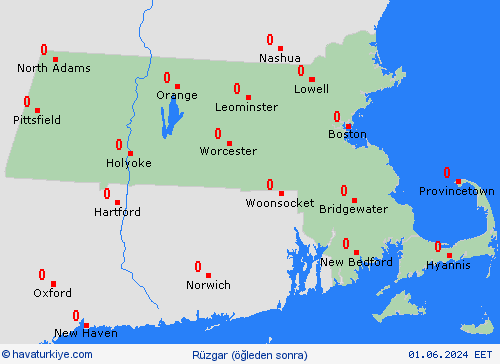 rüzgar Massachusetts Kuzey Amerika Tahmin Haritaları