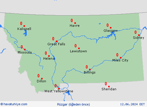 rüzgar Montana Kuzey Amerika Tahmin Haritaları
