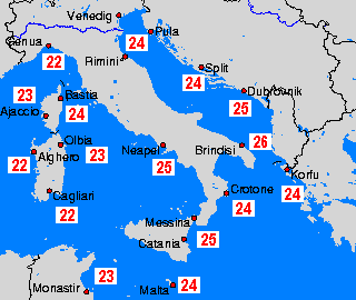 Su sıcaklıkları - Tiran Denizi - Çar May. 01