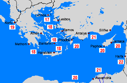 Doğu Akdeniz Deniz Suyu Sıcaklık Haritası