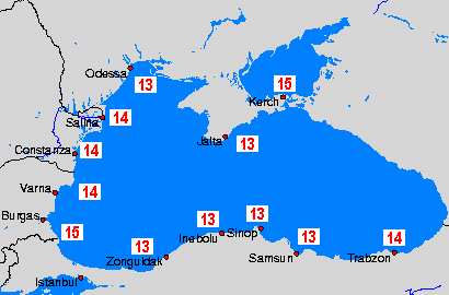 Karadeniz Deniz Suyu Sıcaklık Haritası