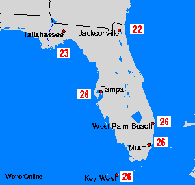 Florida Deniz Suyu Sıcaklık Haritası