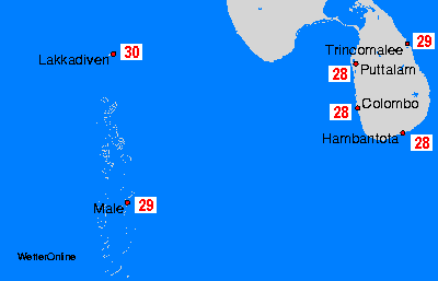 Su sıcaklıkları - Maldivler - Per Mar 28